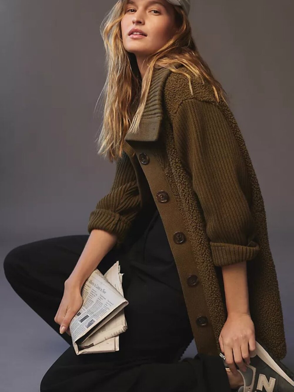 Varley Olive Green Teddy Jacket - Picture 2 of 15